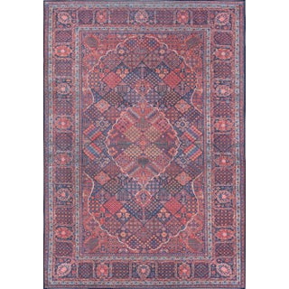 Traditional Momeni Afshar Polyester Navy Area Rug - 7'6" X 9'6" For Sale