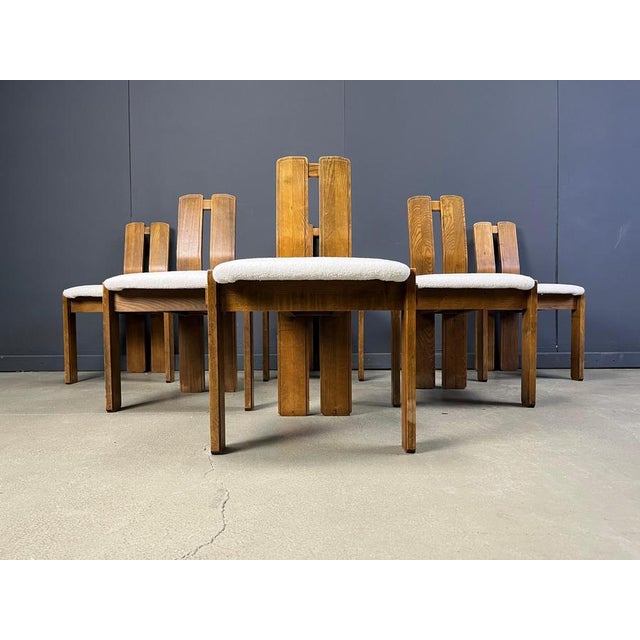 Brown Brutalist Dining Chairs, 1960s, Set of 6 For Sale - Image 8 of 10
