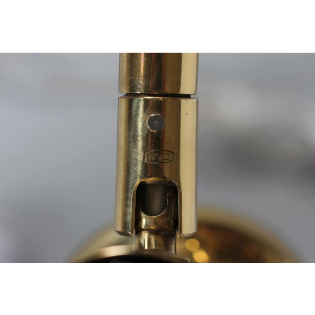 Gold Scandinavian Brass and Lacquered Floor Lamp with Adjustable Shades, 1970s For Sale - Image 8 of 12