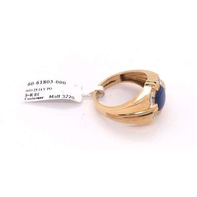 Modern Rubin Arthur 14 Karat Yellow Gold Ring With Diamonds, Size 10.25 For Sale - Image 3 of 9