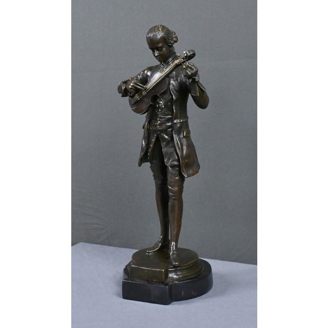 Mozart Tuning His Violin, 20th Century, Bronze For Sale - Image 4 of 14