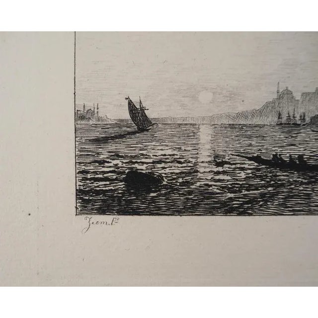 Felix ziem (after) view of istanbul etching of a work by ziem copper setting by martinez on laid paper 20 5 cm x 30 cm (c....