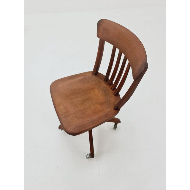 Bauhaus Swivel Office Chair in Wood by Der Ferderdreh, 1930s For Sale - Image 6 of 11