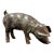 Large Bronze Pig Sculpture Grazing Farm Animal Statue Patina 15.5” Long 12” Tall For Sale