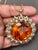 Vintage 150 Ct Round Shape Citrine Pendent 14 Kt Yellow Gold with Chain Italy Stunning 150 Ct Round Citrine Pendant...
