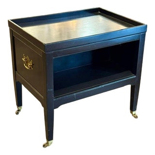 Vintage Black Lacquer Side Table For Sale