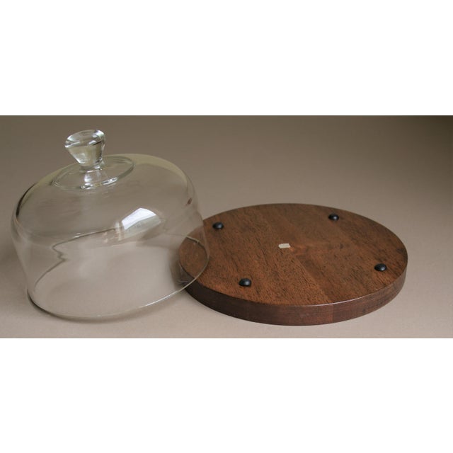 Teak Cheese Server with Glass Dome Chairish