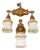 Antique Art Nouveau Lightolier Brass and Milk Glass Ceiling & Wall-Mounted Lights Set For Sale