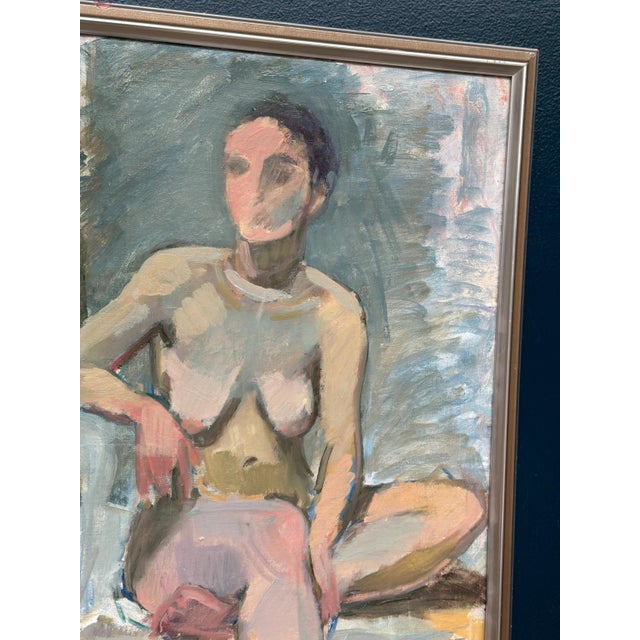 Mid-Century Modern European Artist, Two Models, 1971, Oil on Canvas For Sale - Image 3 of 15