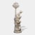 Early 20th Century Pair of Monumental Antique Italian Carved Alabaster Venus & Cupid Figural Torchiere Lamps on Black Marble Pedestals For Sale - Image 5 of 12