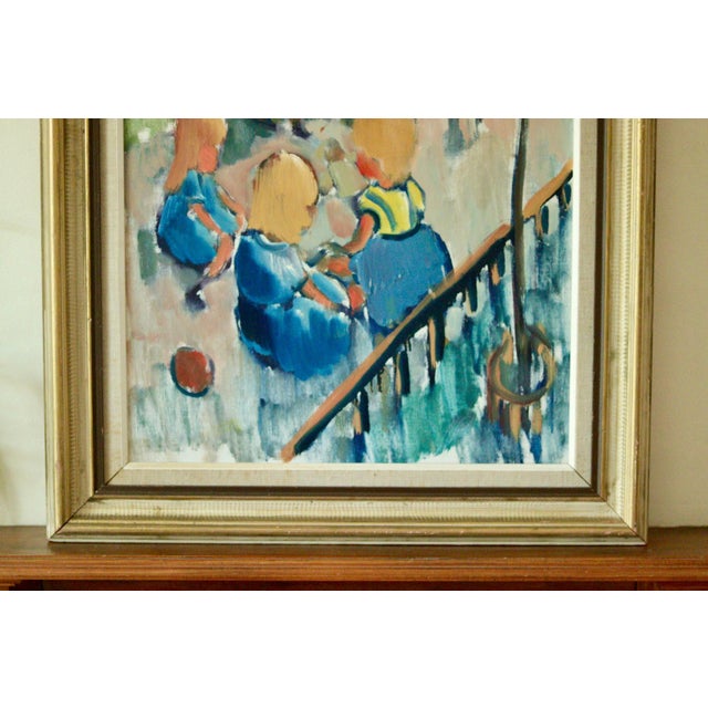 Mid-Century Modern Nils Severin, Park View, Mid-20th Century, Oil on Canvas, Framed For Sale - Image 3 of 11