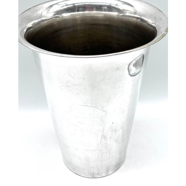 Large French Art Deco Champagne Cooler in Silver-Plated Brass, 1930s For Sale - Image 9 of 15