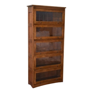 Mission Craftsman Style Oak Barrister Bookcase - 5 Stack - Micheal Cherry For Sale