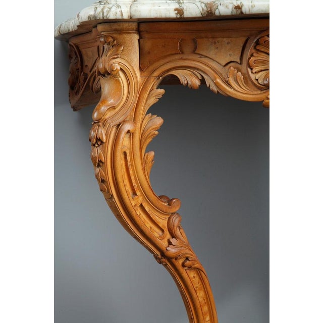 Louis XV-Style Console Tables with Marble Tops, Set of 2 For Sale - Image 4 of 18