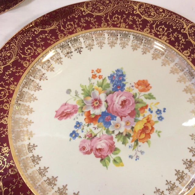 Dinner Plates by Blue Ridge Southern Pottery - Gold Filigree - Set of 3 For Sale In Sacramento - Image 6 of 9