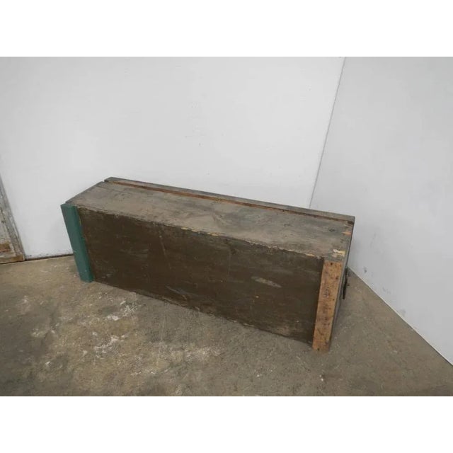 Vintage Wooden Trunk, 1940s For Sale - Image 4 of 9