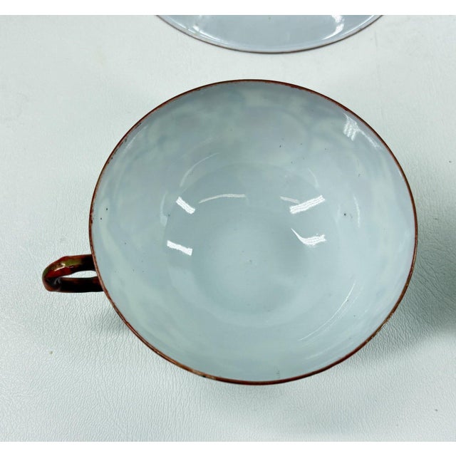 Late 19th Century Antique Japanese Kutani Eggshell Porcelain Cups & Saucers - a Pair For Sale - Image 5 of 9