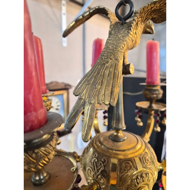 Early 1800s Gold Gilded Bronze Candle Chandelier For Sale - Image 11 of 11