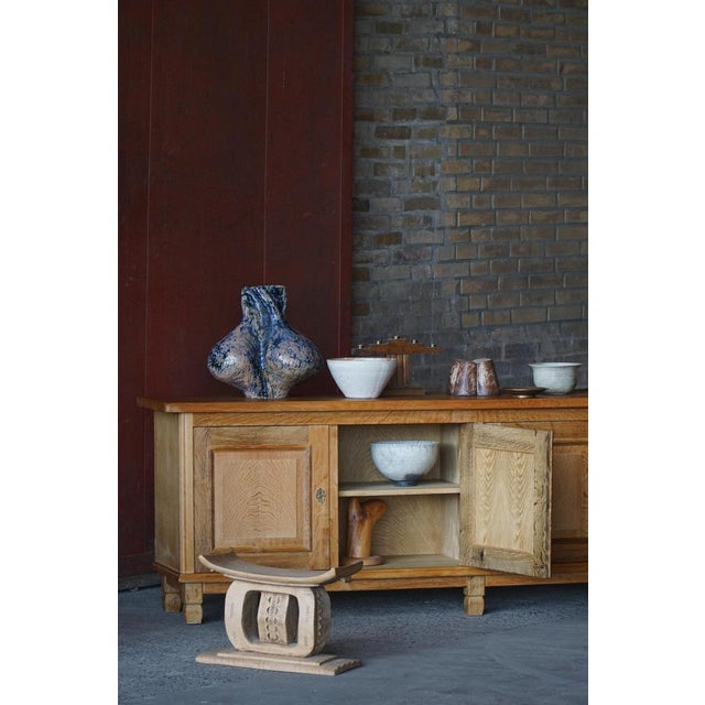 Danish Oak Sideboard with Paneled Doors, 1950s For Sale - Image 6 of 18