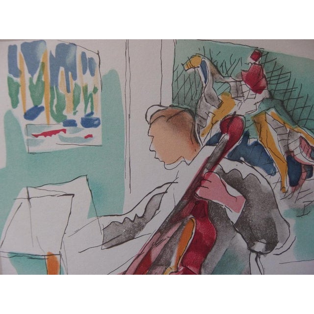 Jacques Villon (1875-1963) The Cellist Color lithograph Signed in the plate On wove paper, 24 x 30 cm (approx. 9 x 12...