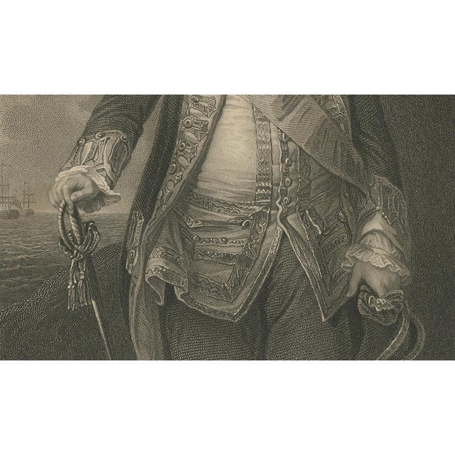 Antique Portrait Engraving of Admiral Lord Hawke, 1850 For Sale - Image 6 of 10