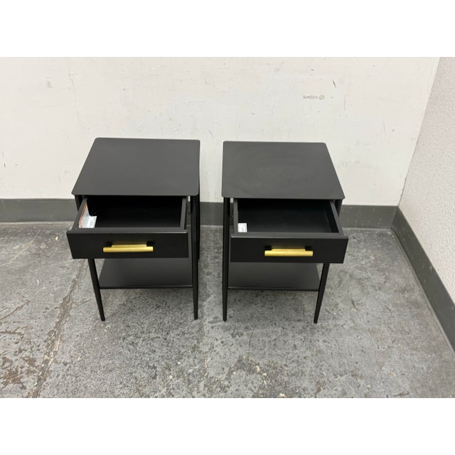 Black West Elm Metalwork Mini Nightstands, Pair For Sale - Image 8 of 12