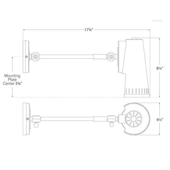 Visual Comfort Thomas O'Brien for Visual Comfort Signature Antonio Adjustable One Arm Wall Lamp in Hand-Rubbed Antique Brass with Antique White Shade For Sale - Image 4 of 4