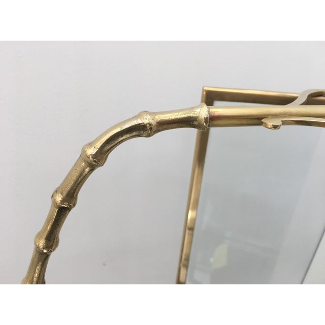 Metal 1940s Brass and faux bamboo magazine rack by Maison Baguès For Sale - Image 7 of 12
