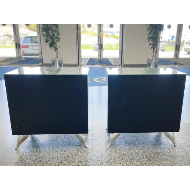 1980s Mirrored Chests of Drawers or Nightstands - A Pair For Sale - Image 11 of 11