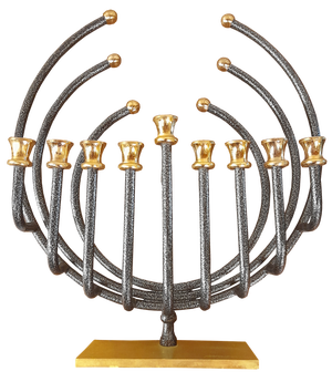 Plated Gold and Silver Plated by Karshi for Menarah Hanukia, Israel, 1970s