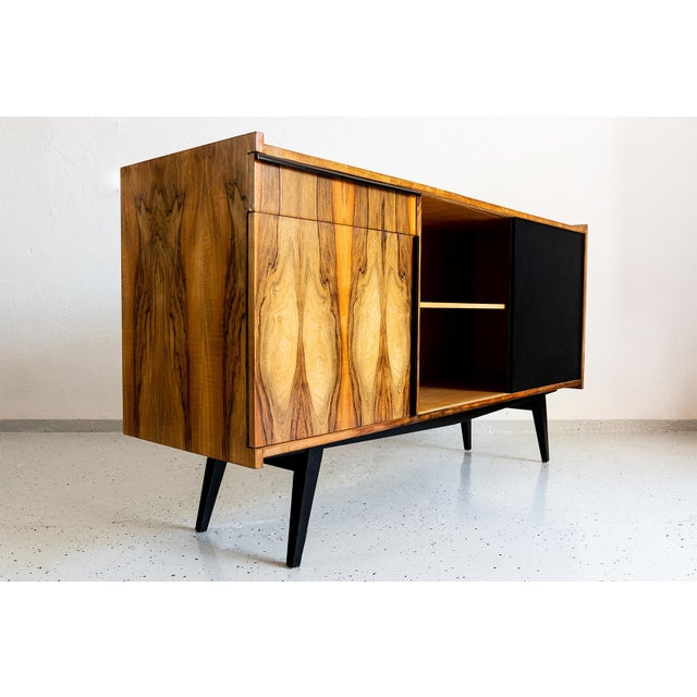 Wood Vintage Polish Sideboard in Walnut, 1970s For Sale - Image 7 of 18
