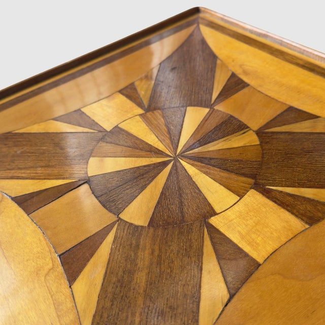 Mid-Century Modern Vintage Hand Carved Folk Art Marquetry Abstract Geometric Sculpture For Sale - Image 3 of 5