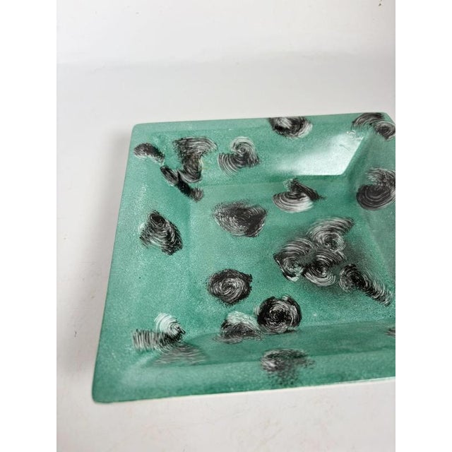 Green Ceramic Ashtray with Decorative Motifs, France, 1970s For Sale - Image 6 of 12