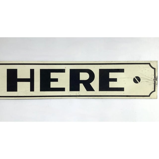 American Vintage Metal Pay Here Sign For Sale - Image 3 of 4