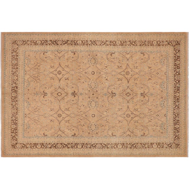 Boho Chic Sand/Brown Wool Rug - 9'1'' X 11'10'' For Sale - Image 9 of 10