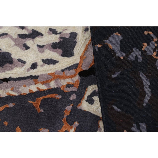 Black Rug & Kilim’s Modern Classics Rug in Black With Geometric Patterns “Khatam” For Sale - Image 8 of 8