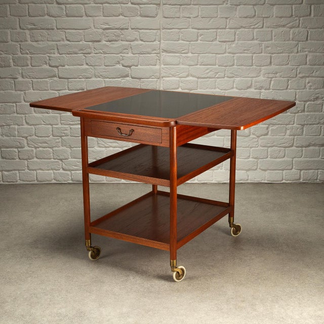 1950s Teak and Formica Serving Trolley by Ludvig Pontoppidan, Denmark, 1950s For Sale - Image 5 of 17