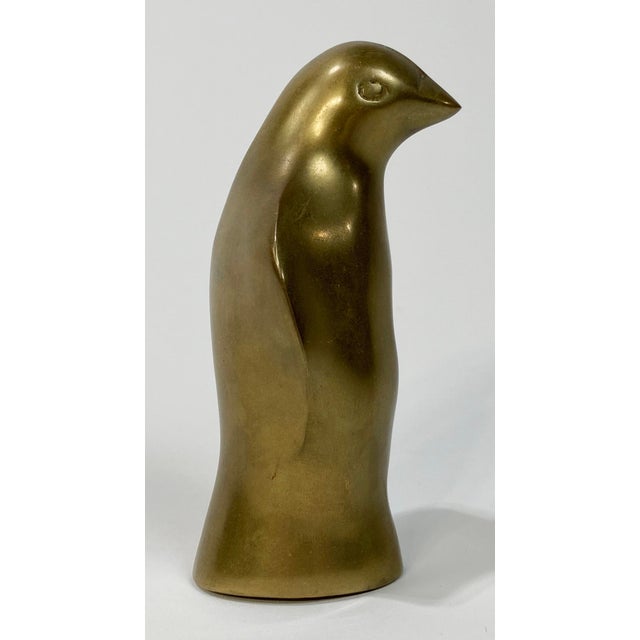 Mid 20th Century Vintage MCM Style Brass Penguin Paper Weight For Sale - Image 5 of 7