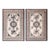 Pair Small White-Cream Background Color and Brown Border With Simplistic Geometric Pattern Antique Chinese Mongolian Rug For Sale