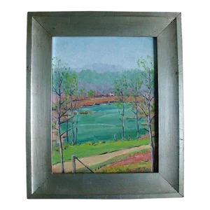 Henry Curtis Ahl Oil Painting on Board - Northern Georgia Spring