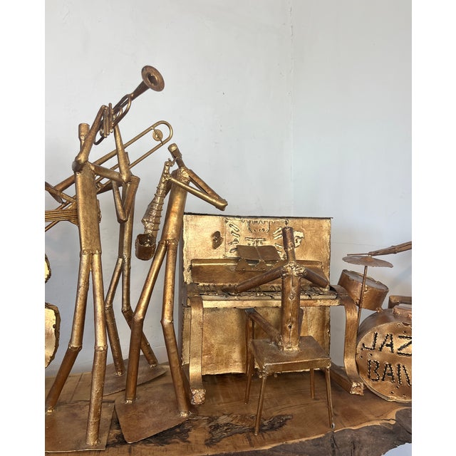 Large Handcrafted Metal Folk Art Sculptures of a Jazz Band, 1960s, Set of 6 For Sale - Image 15 of 18