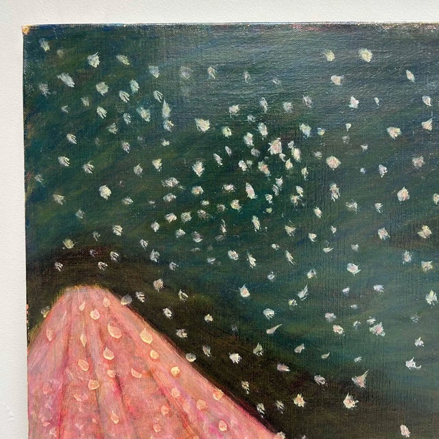 1980s Makoto Igarashi, Sakura in the Wind II, 1980s, Oil on Canvas For Sale - Image 5 of 7