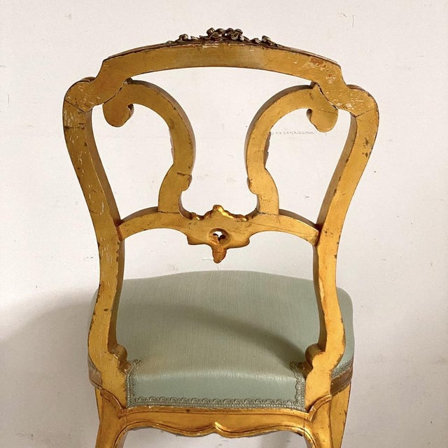 Gold Napoleon III Carved and Gilded Wooden Chair For Sale - Image 8 of 13
