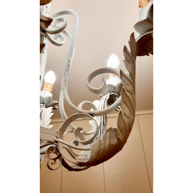 1930s Wrought Iron Chandelier, 1930s For Sale - Image 5 of 9