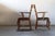 Vintage Brutalist Oak Razorblade Green Striped Armchair by H. Kjærnulf, 1960s For Sale - Image 4 of 14