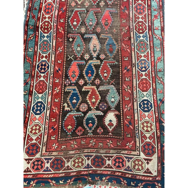 1930s Charcoal Boteh Rug 3.8 x 9.9 For Sale In Milwaukee - Image 6 of 11