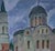 Realism Antique Orthodox Church Oil Painting, Ukrainian Landscape Art 95-105 For Sale - Image 3 of 6