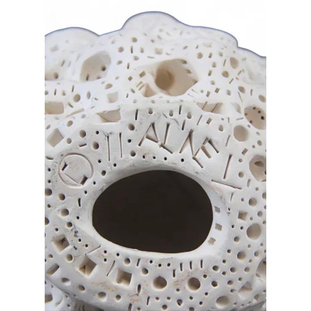 Mid 20th Century Alexander Ney, White Terracotta Modernist Abstract Sculpture Head Russian Artist Alexander Ney For Sale - Image 5 of 10