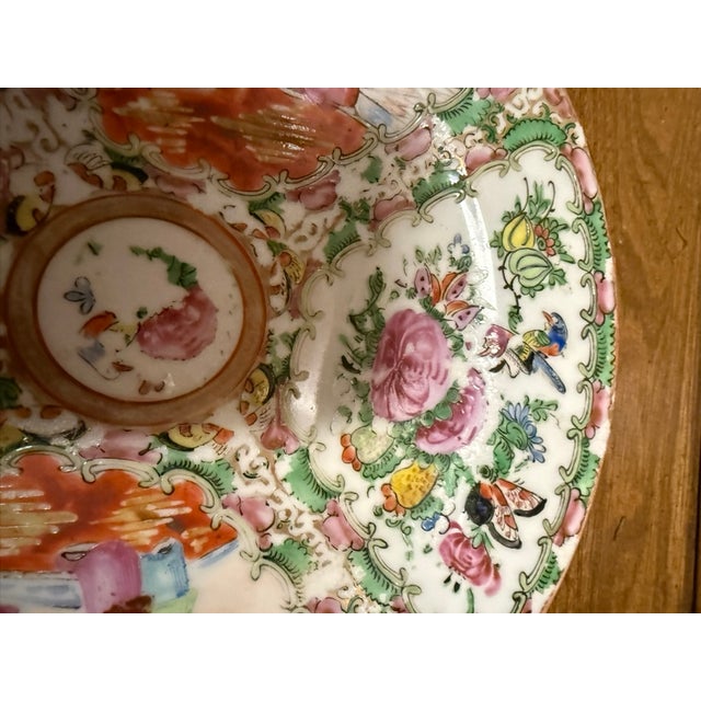 1950s 1950s Handpainted Chinese Famille Rose Plate For Sale - Image 5 of 6