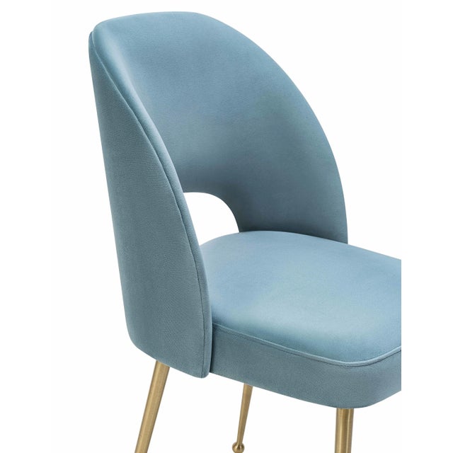 Swell Sea Blue Velvet Chair For Sale - Image 4 of 7